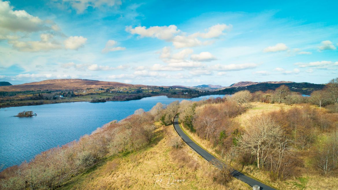 Gartan Lough aerial photograph Church hill