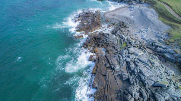 Coastal blue green sea in Donegal