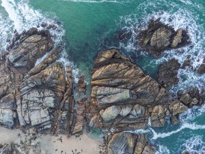 drone coastal shot of garlands beach