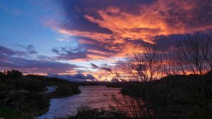 Dark sunrise over waskel lough