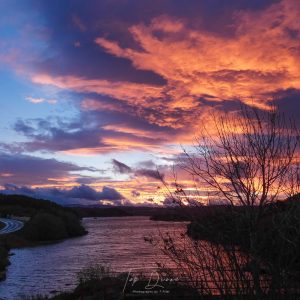 Dark sunrise over waskel lough