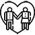 marrying couple in heart icon