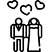 married couple icon with hearts