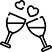 two glasses icon with hearts