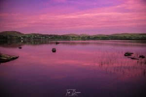 Lough Eske with purple sky at sunset i