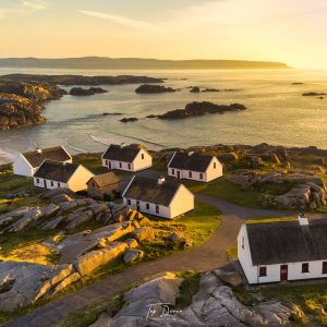 Donegal thatched cottages on cruit island