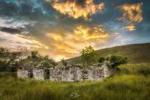 abandoned stone cottage