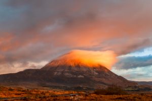 cloud on top of Mount Errigal