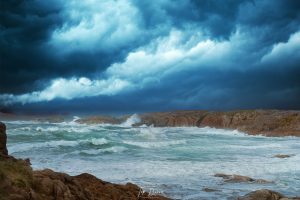 Dark stormy seas from Cruit Island