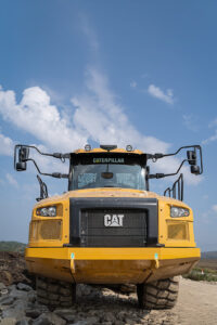 Catapilar Dump Truck front portrait shot