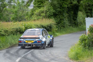 Blue and White MKII Escort at Gartan