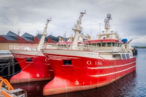 killybegs with two big red fishing boats