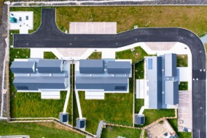birds eye view of newly built care home